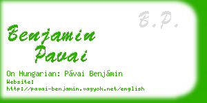 benjamin pavai business card