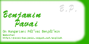benjamin pavai business card